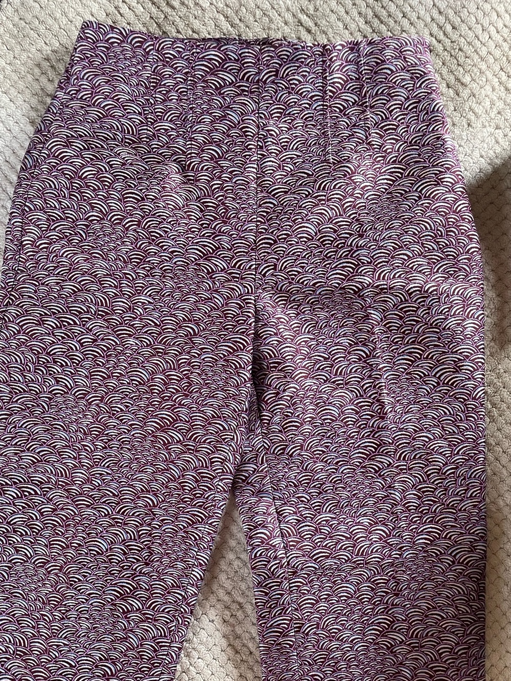 kate spade Purple White Scallop-Print Pants NWOT